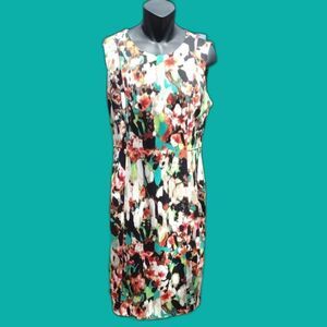 Calvin Klein Colorful Floral Sleeveless Midi Dress Size 10